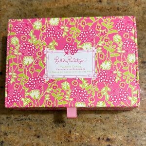 Lilly Pulitzer Pink and Green Floral Playing Cards in a beautiful gift box.